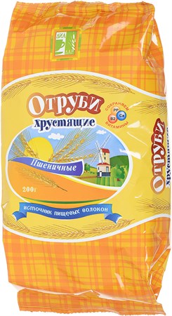 Отруби хрустящие пшеничные, 200г, Диадар вита9 - фото 15055