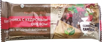 Батончик Брусника с кедровым орехом, 50г, Семейный самовар семс08 - фото 19760