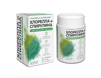 Хлорелла и спирулина в капсулах, 60капс, КЗ кз293