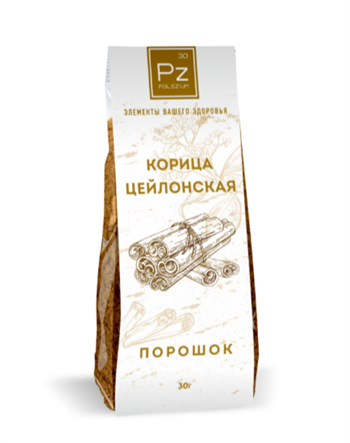 Корица цейлонскоя порошок, 30г, Polezium дп37