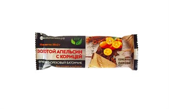 Батончик Золотой апельсин-корица, 50г, Семейный самовар семс11