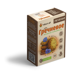 Печенье три пользы гречневое песочное, 150г, Иван да ид26