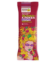 Пастила фруктовая Яблоко-клюква, 30г, Фруктовая энергия фру25