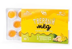 Твердый мед Лимон и имбирь, 30г