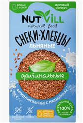 Снеки-Хлебцы льняные Оригинальные без глютена, 70г, Nutvill натвилл35