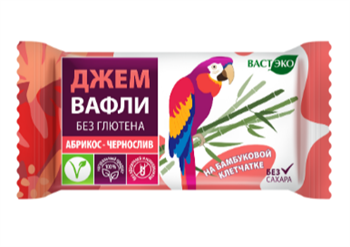 Вафли безглютеновые Абрикос-Чернослив без сахара, 21г, Вастэко васт31