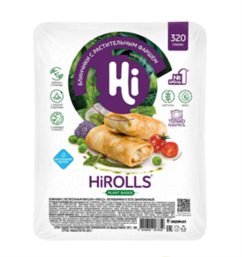 Блинчики с растительным фаршем Hi , 320г, Эфко эфко55